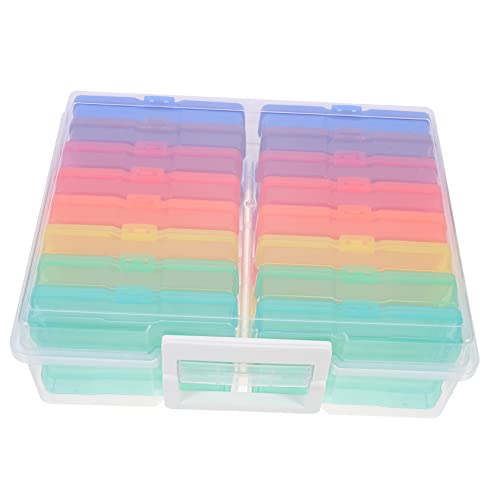 VILLCASE 1set Compartment Photo Storage Organizer Box Versatile Classified Card Holder and Photo Keeper for Home Crafts and Keepsakes for Birthdays and Festivals