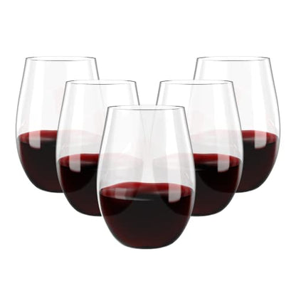 FOCUSLINE 20 Pack 16 Oz Plastic Wine Glasses, Stemless Plastic Wine Cups | Thick and Durable, Shatter-Resistant, and Reusable; Ideal for Weddings, Parties, Toasts, and Various Celebrations - color: 16OZ-20-CLEAR