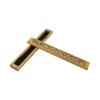 2 Pack Wooden Incense Stick Holder Ash Catcher (Grass) | Coffin Style Wood Incense Stick Burner Storage