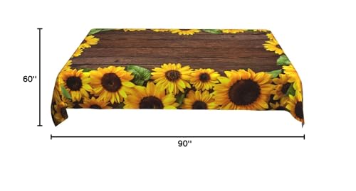 Worltoldb Sunflower Tablecloths Polyester Table Cloth for Kitchen Dinning Table Washable Table Cover for Parties Wedding Picnic Farmhouse - color: White5
