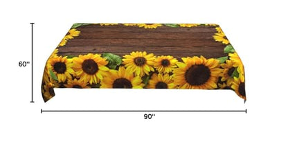 Worltoldb Sunflower Tablecloths Polyester Table Cloth for Kitchen Dinning Table Washable Table Cover for Parties Wedding Picnic Farmhouse - color: White5