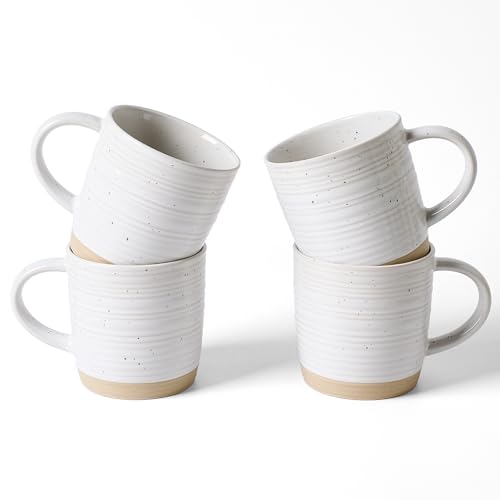 famiware Coffee Mugs Set of 4, 13 oz Mug Set, Ceramic Cup Set with Handle | Stoneware Mug for Coffee, Tea, Latte, Cappuccino, Microwave and Dishwasher Safe, Constellation Series，White - color: Constellation-White, size: 4 Count (Pack of 1)