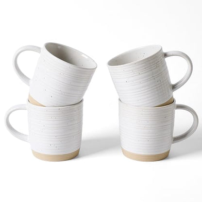 famiware Coffee Mugs Set of 4, 13 oz Mug Set, Ceramic Cup Set with Handle | Stoneware Mug for Coffee, Tea, Latte, Cappuccino, Microwave and Dishwasher Safe, Constellation Series，White - color: Constellation-White, size: 4 Count (Pack of 1)