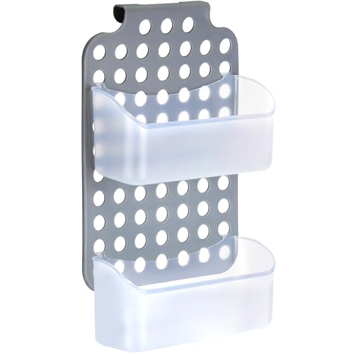 Over Shower Door Organizer, 2 Bins, Adjustable Hanging Storage - size: 2 Bins