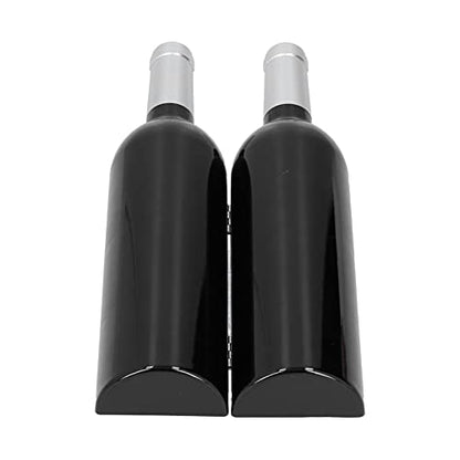 Black Wine Corkscrew Set, Wireless Bottle Opener Kit with Wine Stopper Pourer and Ring, Ergonomic Double - Hinge Cork Extractor in Bottle - Shaped Gift Box for Home Bar
