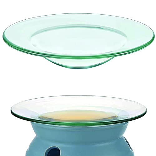 4.5" Replacement Oil Warmer Dish, 115mm Wax Melt Warmer Liner Round Glass Dish, Candle Warmer Bowl Plate Wax Tray for Scented Wax Aroma Therapy Lamp, 1 Pack