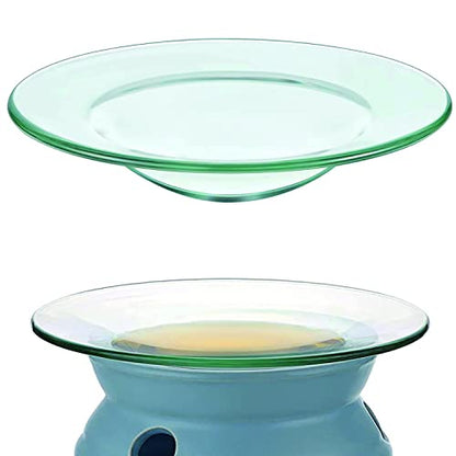 4.5" Replacement Oil Warmer Dish, 115mm Wax Melt Warmer Liner Round Glass Dish, Candle Warmer Bowl Plate Wax Tray for Scented Wax Aroma Therapy Lamp, 1 Pack
