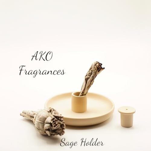 4 in 1 Incense Burner Holder - Multi-Purpose Ceramic Incense Stick Holder, Palo Santo Holder for Clean Burning, Sage Meditation Burner Set, Candle Holder for Aromatherapy (Matte Beige) - color: Matte Beige