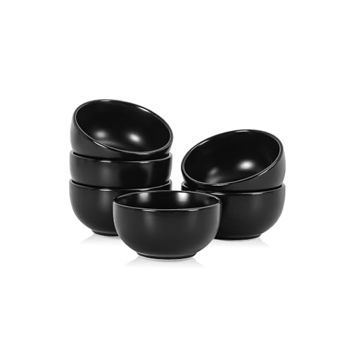 Selamica Ceramic Dipping Bowls 4 oz, Mini Dip Bowls Set of 6 for Sauce, Condiment, Side Dish, Charcuterie Board, Microwave Dishwasher Safe, Matte Black - color: Matte Black, size: 4 Oz