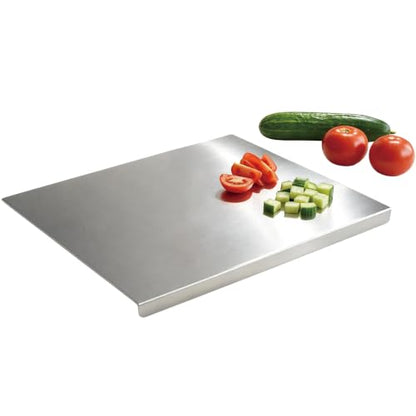 Stainless Steel Cutting Board with Counter Lip,Metal Pastry Board Kitchen | Non-Slip Kitchen Chopping Board, Dishwasher Safe, for Meat Vegetables Fruits Bread Baking 15.74x20.47Inch - size: 0.1"L x 0.1"W