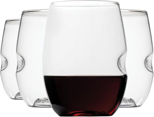 GOVINO Unbreakable Plastic Wine Glasses - Stemless Shatterproof Tritan Glassware, Fancy Cups That Look Like Glass, 16oz, Set of 4 - size: 4 Count (16 oz)