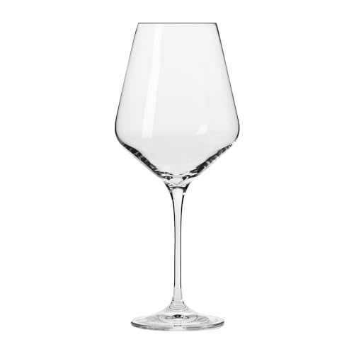 Krosno Classic Red Wine Glasses Set of 6 pieces, 16.6 oz, Avant-Garde Collection, Crystal Glass Thin Rim Long Stem Unique Elegant Premium, Dishwasher Safe, Made in Europe - size: 16.6 Ounces