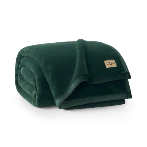 UGG Coco Throw Blanket, Fleece Throw for Couch, 50" x 70", Green | Oversized Throw, Made for Sofa and Bed, All-Season Blanket, Housewarming Gift, Oeko-Tex Certified, Machine Washable - color: Green, size: Throw