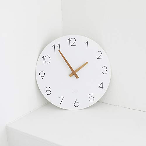 mooas Flatwood Wall Clock, 12" Analog Wall Clock, Silent Non-Ticking | Modern Wall Clocks Battery Operated for Office, Home, Bathroom, Kitchen, Bedroom, School, Living Room - color: Flatwood