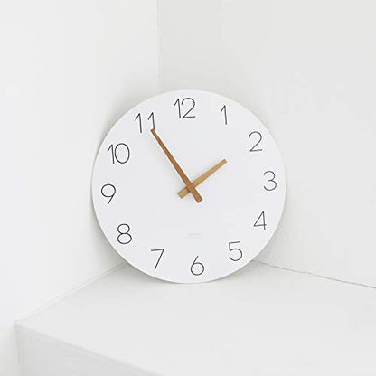mooas Flatwood Wall Clock, 12" Analog Wall Clock, Silent Non-Ticking | Modern Wall Clocks Battery Operated for Office, Home, Bathroom, Kitchen, Bedroom, School, Living Room - color: Flatwood