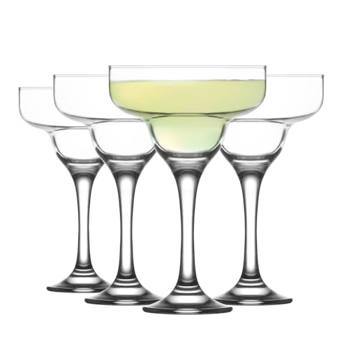 LAV Margarita Glasses Set of 4 - Margarita Cocktail Glasses 10.25 oz - Clear Daiquiri Glasses for Parties - Classic Cocktail Drinking Glasses for Frozen Drinks - style: Margarita Glasses
