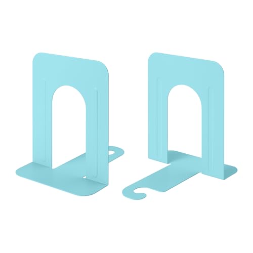 Honagu Bookends, Metal Book Ends, Bookends for Shelves, Book Holder Stopper for Heavy Books/CDs/DVDs ((1 Pair/2 Pieces, Green) - color: Macaron Green