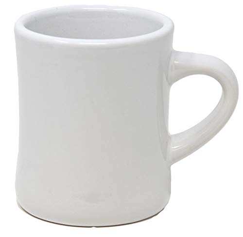 Funny Guy Mugs Classic Retro Diner Coffee Mug - Heavy Duty 10 Oz Stoneware Cup with Easy Grip Handle - Ideal for Hot and Cold Beverages (White, 10 Ounce) - color: White