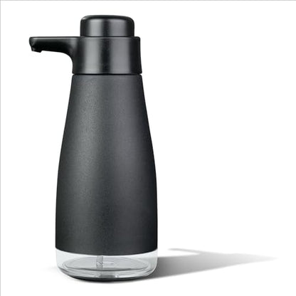 AIKE 15oz Liquid Soap Dispenser for Dish and Hand Soap Matte Black | Easy Push Durable Pump, No-Slip Base with Clear Liquid Window, Easy Refill Wide Opening, for Kitchen Sink and Bathroom - color: Black
