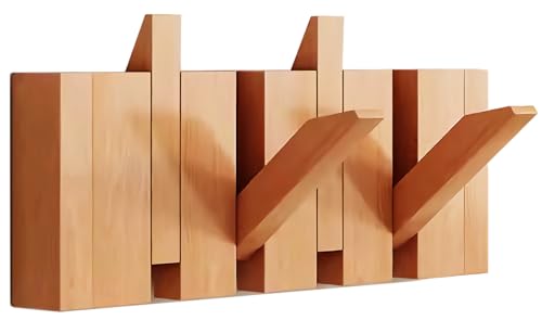 Wall Mounted Coat RackHooks Piano Key Hangers Natural Solid Wood Hanger Non-Woven Fabric Clothes Hangers for Closet, Kitchen, Bedroom, Bathroom, Entryway (Beech, 4 Hooks) - color: beech, size: 4 Hooks