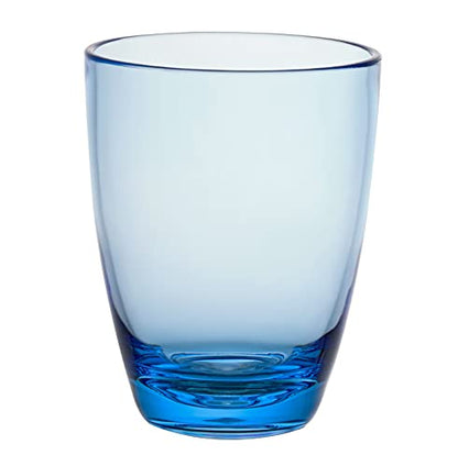 KLIFA- ETON- 15.2 ounce, Set of 6, Acrylic Drinking Glasses Set, BPA-Free Tumblers, Stackable Plastic Drinkware, Dishwasher Safe Cups, Ocean Blue - color: Ocean Blue, style: 15.2 ounces, Set of 6