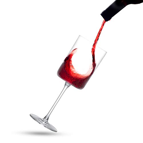 JoyJolt Claire 14oz Red Wine Glass Set, Large Wine Glasses Set of 2, Elegant Crystal Wide Rim Stemware, Modern Glasses with Stem, Made in Europe Stemmed Glassware for Unique Gifts - style: Red Wine Glasses