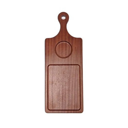 Black Walnut Wood Serving Board with Handle - 15" x 6" Food Serving Tray for Kitchen Appetizers, Wooden Cutting Chopping Board for Meat, Vegetables, Bread, Cheese Board - size: 15" X 6" Black Walnut