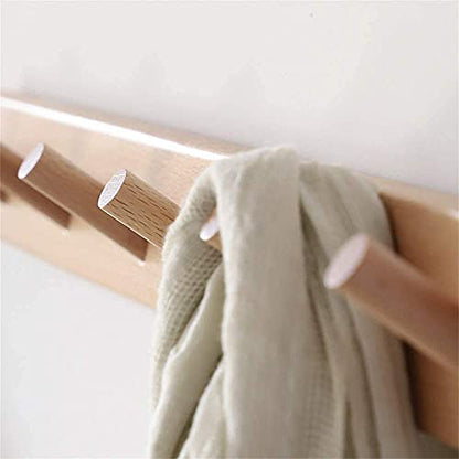 Coat Hooks for Wall Modern Sleek Wooden Peg Rail/Coat Rail with 3-8Coat Hooks for Jackets Dressing Gowns Scarves and Towels/Wall Mounted Coat Rack Stylish Wall-Mounted Coat Rack for Wall