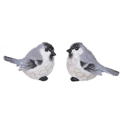 The Bridge Collection Set of 2 Chickadee Bird Figurines, Styles Vary | Hand-Painted Set of 2 Small Resin Decorative Birds for Indoor Home Decor or Outdoor Patio & Garden