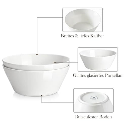 MALACASA 105 OZ Large Serving Bowls Ceramic Salad Soup Bowls Set of 2 | Deep Bowls for Kitchen, Family & Entertaining Salad, Soup, Pho, Fruit, Microwave & Dishwasher Safe, Series REGULAR - size: 105oz(2pcs)