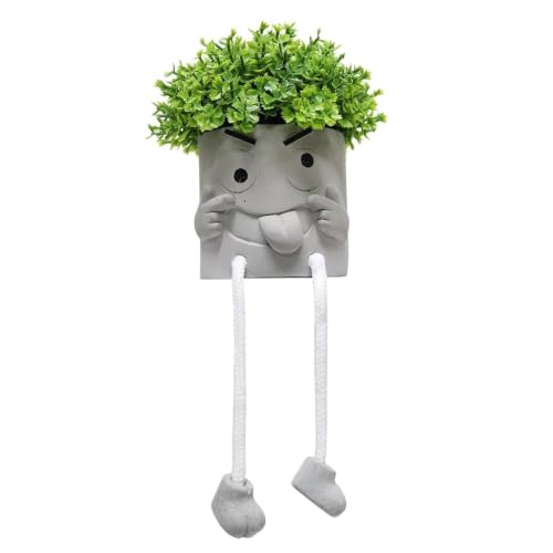 1PCS Cute Plant pots,2.5 Inch Succulent pots,Indoor Succulent planters,Small Flower pots for Home Decor,Room,Shelf Decor,Desk Decor.（No Plants） - color: Tongue Out