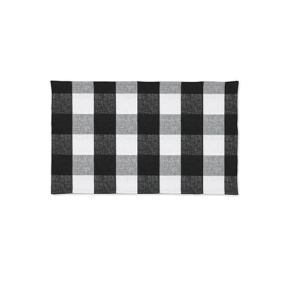 Black & White 2 Side Cotton Buffalo Check Placemats Set of 4 Heat Resistant Dining Table Place Mats for Kitchen Table, 12 x 18 inches - color: Plaids Black & White, size: Rectangular Placemats 12" x 18"