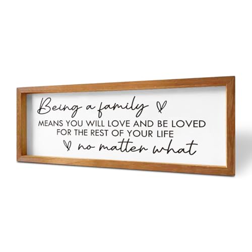 Family Picture Frame Wooden Decor Rectangular Wood Sign With Unconditional Love Theme Warm Healing Home 15.8 X 5.9 X 0.78 Inches Decoration For Living Room Wall Hanging Tabletop Display Gift - color: Family 12