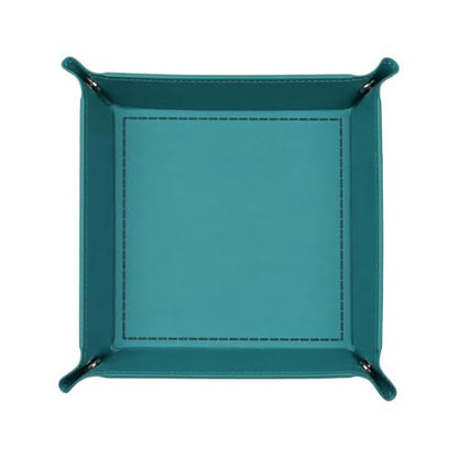 Valet Tray Desktop Storage Organizer – Vegan Leather Catchall Tray Bedside Vanity Tray Nightstand Caddy Holder for Remote Controller, Watch, Keys, Phone, Wallet, Coin, Jewelry, Turquoise - color: Turquoise