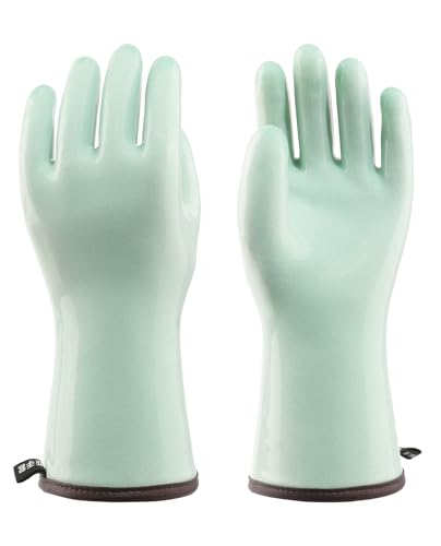 PACIFIC PPE Waterproof Silicone Oven Gloves, Heat Resistant, Food Grade | Silicone oven gloves, liquid silicone coating, five-finger design, secure grip, flexible fit for grilling, baking and BBQ - size: Medium