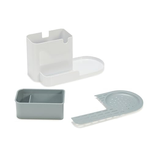 Amazon Basics Kitchen Sink Caddy Organizer for Sponge and Brush Storage, Large, White - size: Large