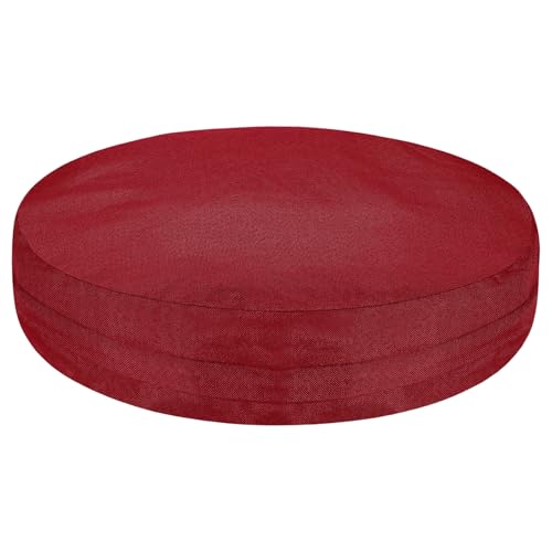 uxcell Round Floor Pillow Cover, 19.7" Floor Cushion Cover, Washable Dustproof Round Tatami Meditation Pillow Protector with Zipper for Living Room Bedroom Office Outdoor Indoor, Burgundy - color: Burgundy, size: 19.7" x 19.7" (Pack of 1)