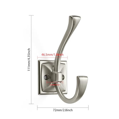 Wall Hooks,5 Pack Coat Hooks Hardware Towel Hooks for Hanging Coats Matte Brushed Nickel Robe Hooks Wall Mounted with Screws for Key, Towel, Bags, Cup. - color: Brushed Nickel