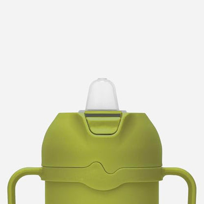 Comotomo Toddler Tumbler 8oz Insulated Sippy Cup with Silicone Straw and Spout, Green - color: Green