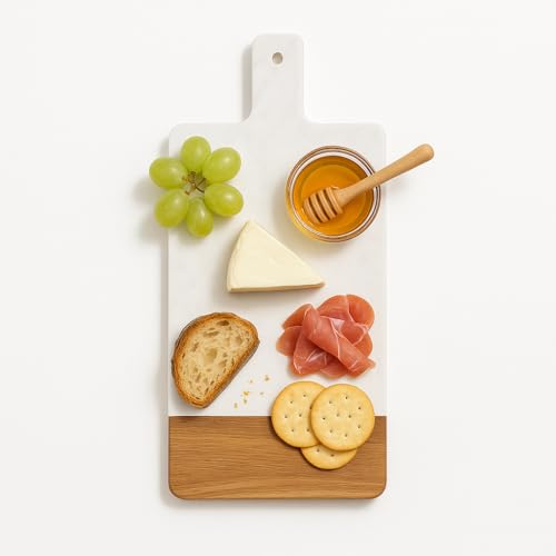 Personalized Charcuterie Boards Gift Set, Marble and Wood Cheese Board Set with Handle, Custom Cutting Board Charcuterie Board, Charcuterie Boards With Handle