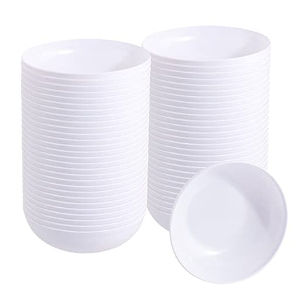 bUCLA 50Pack 12oz White Plastic Bowls - Disposable White Plastic Salsa Bowls Premium Heavy Duty - Ideal for Wedding &Party - color: White, size: 10oz