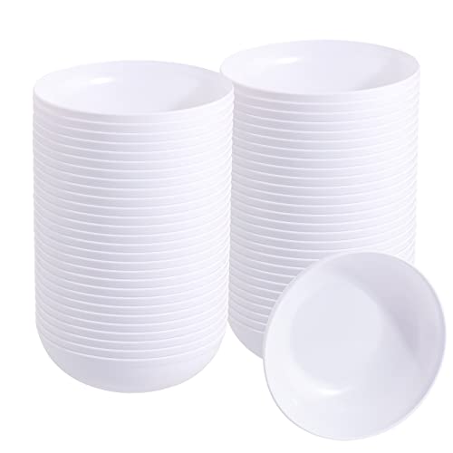 bUCLA 50Pack 12oz White Plastic Bowls - Disposable White Plastic Salsa Bowls Premium Heavy Duty - Ideal for Wedding &Party - color: White, size: 10oz