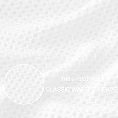 Homaxy 100% Cotton Waffle Weave Kitchen Dish Towels 18-Pack, White | 13 x 28 Inches, Ultra Soft Absorbent Dish Towels, Quick Drying Cleaning Towels - color: White, size: 13 X 28 - 18 Pack