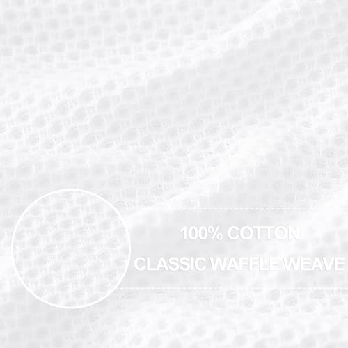 Homaxy 100% Cotton Waffle Weave Kitchen Dish Cloths 12-Pack, White | 12 x 12 Inches, Ultra Soft Absorbent Dish Towels, Quick Drying Dish Rags with Hanging Loop - color: White, size: 12 X 12 - 12 Pack
