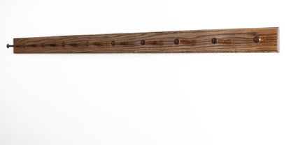 Solid Oak Shaker Peg Rack Made in The USA - Chestnut Stain 58 x 3.5 Inches with 10 Pegs - color: Chestnut, size: 58" x 3.5" with 10 pegs