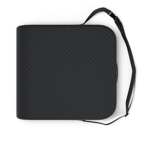 Extra Large Wheelchair Seat Cushion - for Sciatica and Lower Back Pain Relief, Anti-Slip, Removable Strap, Coccyx Pain Relief, 19” X 17” X 3” (Black) - color: Black