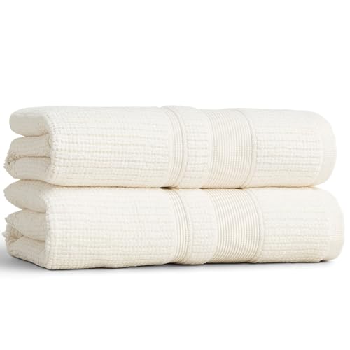 Douro Hand Towels, 2 Pack, 18.5 x 27.5 in, Alabaster | 100% Cotton Hand Towels Set, Large Soft Absorbent Spa Towels, Made in Portugal, Quick-dry Towel, 550g GSM - color: Alabaster, size: Hand Towel (18.5in x 27.5in)