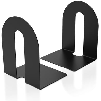 Heavy Duty 10" Bookends, 1 Pair Black Bookend for Office, Home,Bookshelves | Heavy Duty Bookends, Bookend Stopper for Heavy Books, For Office, Binders & Books - size: 2Pcs