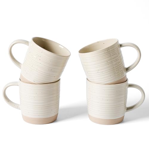 famiware Coffee Mugs Set of 4, 13 oz Mug Set, Ceramic Cup Set with Handle | Stoneware Mug for Coffee, Tea, Latte, Cappuccino, Microwave and Dishwasher Safe, Constellation Series，Beige - color: Constellation-Beige, size: 4 Count (Pack of 1)