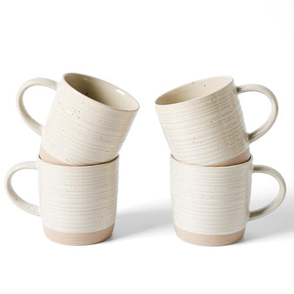 famiware Coffee Mugs Set of 4, 13 oz Mug Set, Ceramic Cup Set with Handle | Stoneware Mug for Coffee, Tea, Latte, Cappuccino, Microwave and Dishwasher Safe, Constellation Series，Beige - color: Constellation-Beige, size: 4 Count (Pack of 1)
